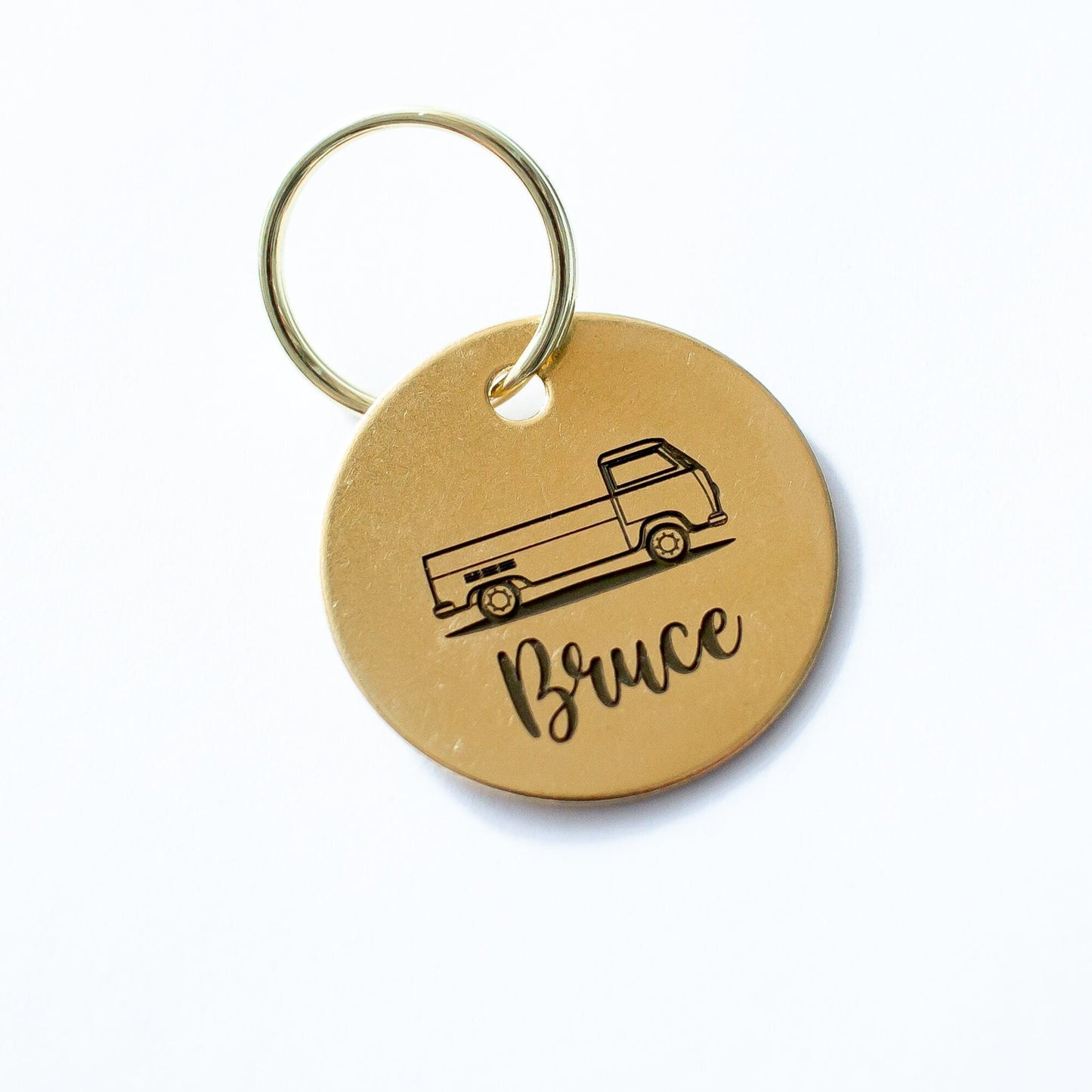 Personalized Kombi Bay Window Ute Utility Key Ring - Gold