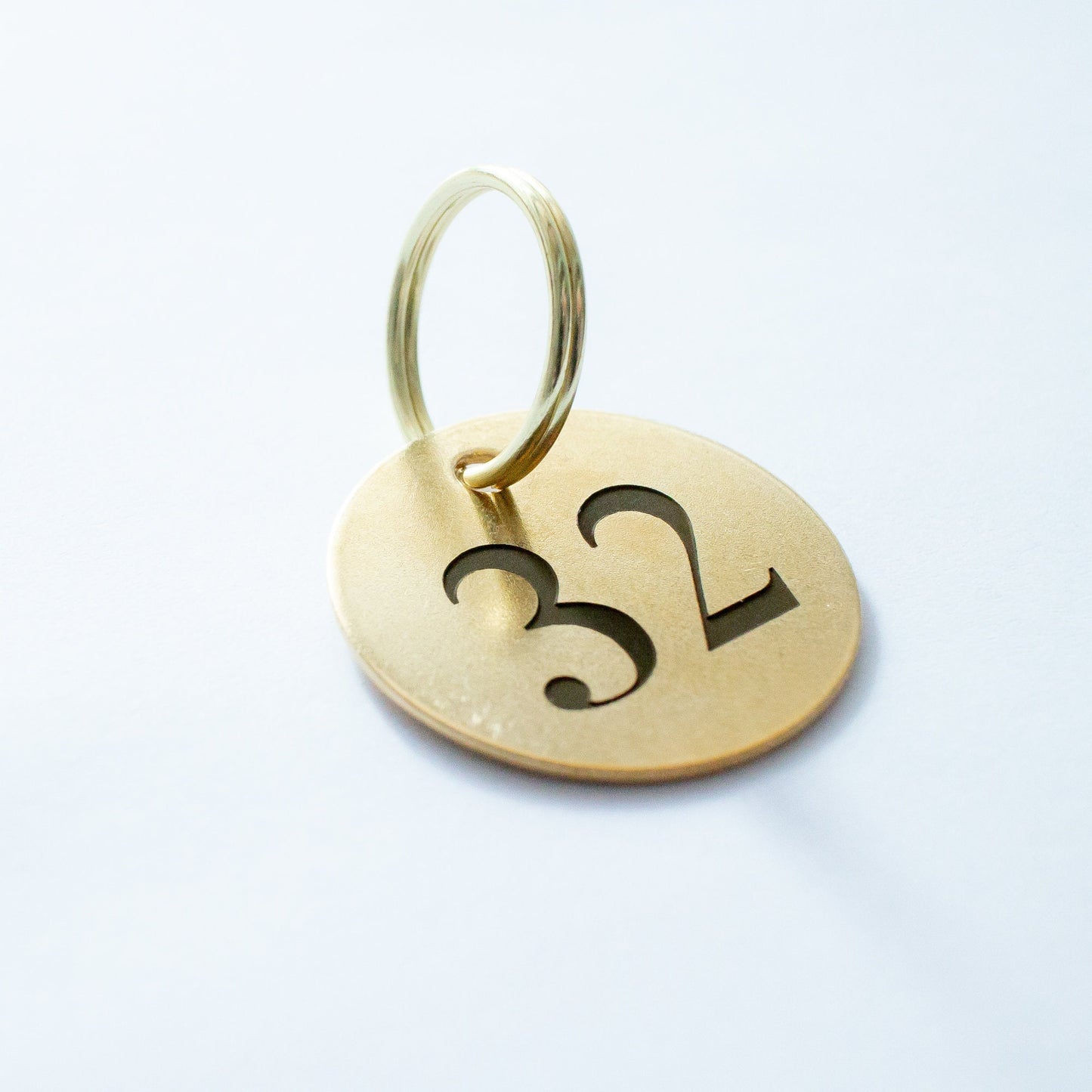 Personalized Vintage Number Keychain - Gold
