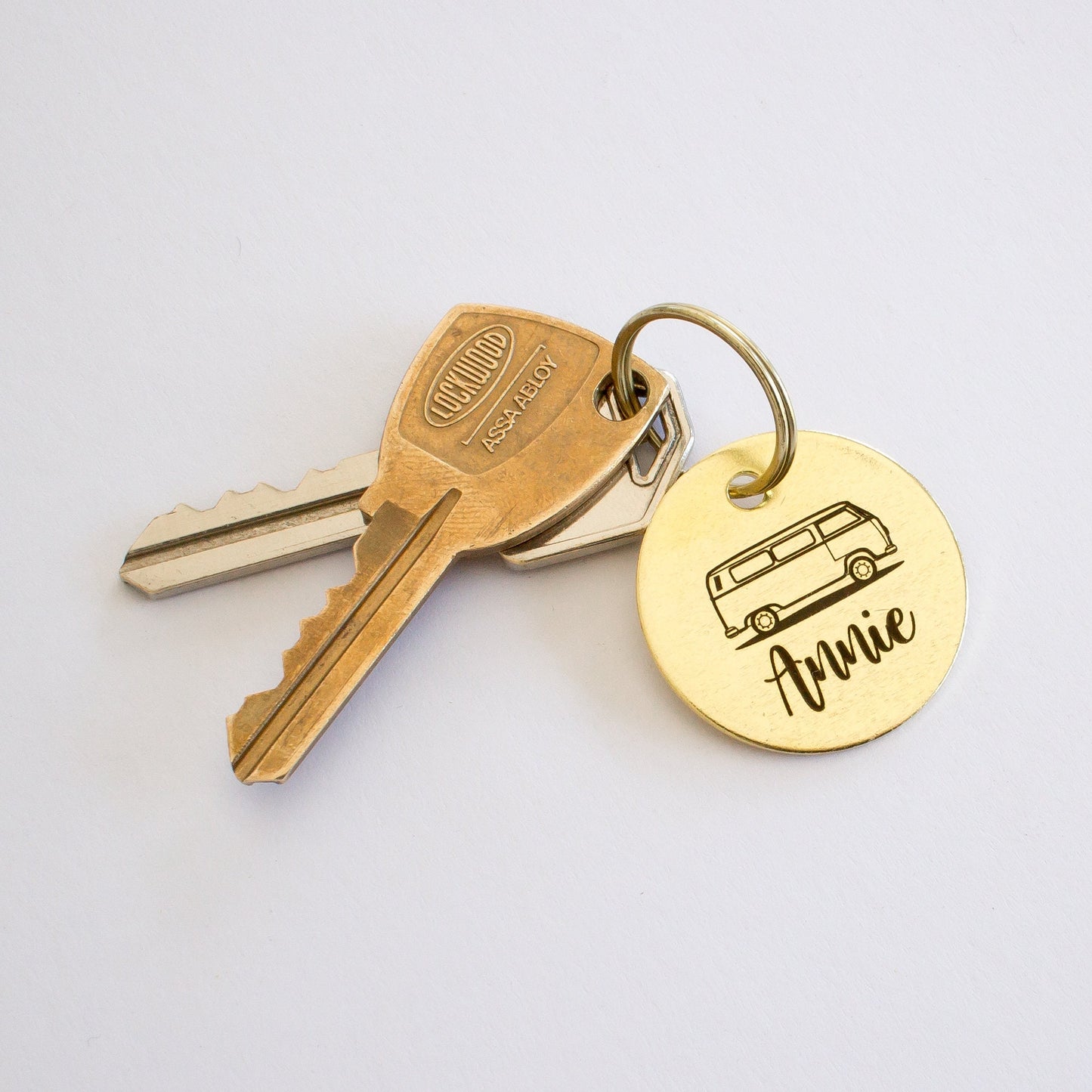 Personalised Kombi Bay Window Camper Key Ring