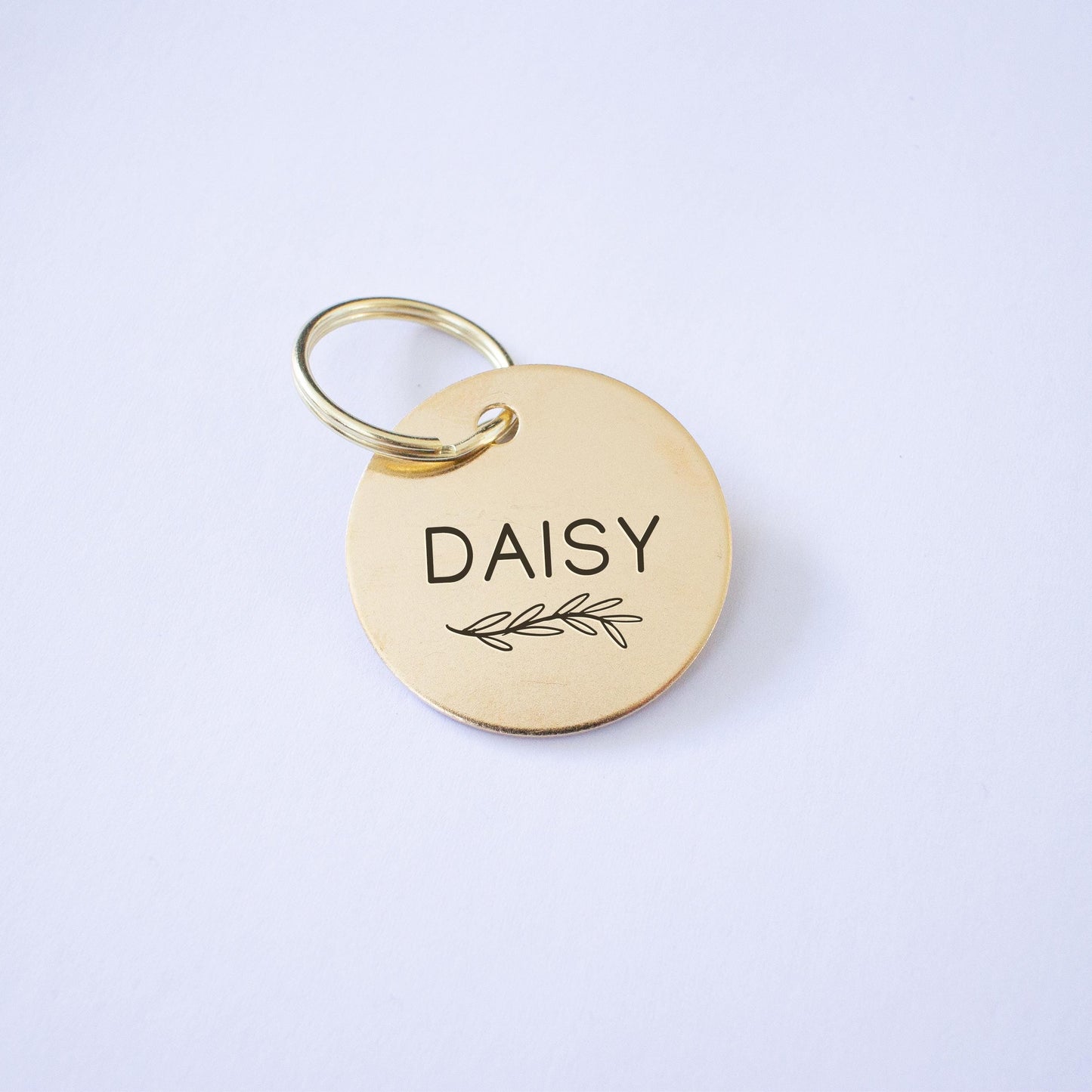 Personalized Brass Leaf Dog Tag
