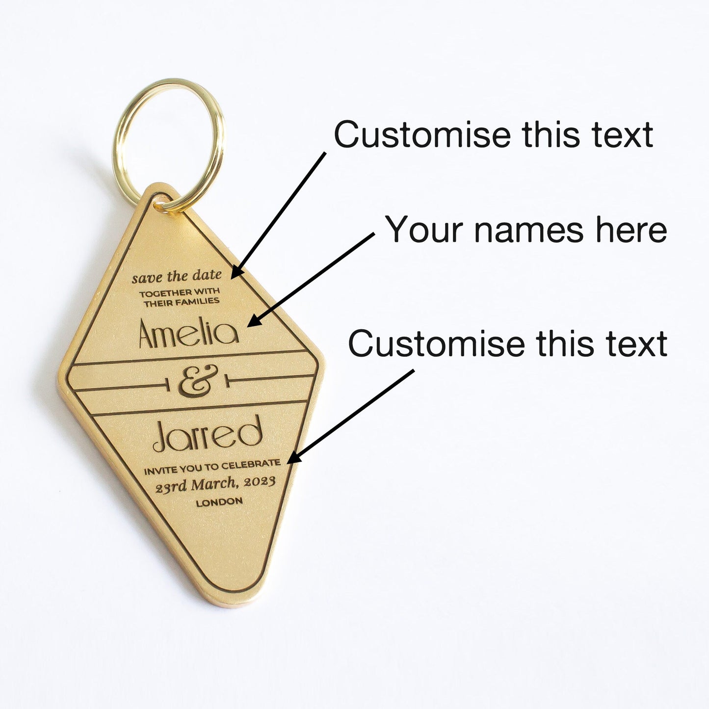 Personalized Gatsby 1920s Wedding Keychain