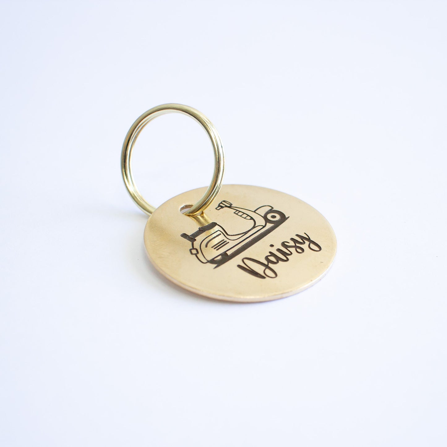 Personalized Vespa Vintage Key Ring - Gold