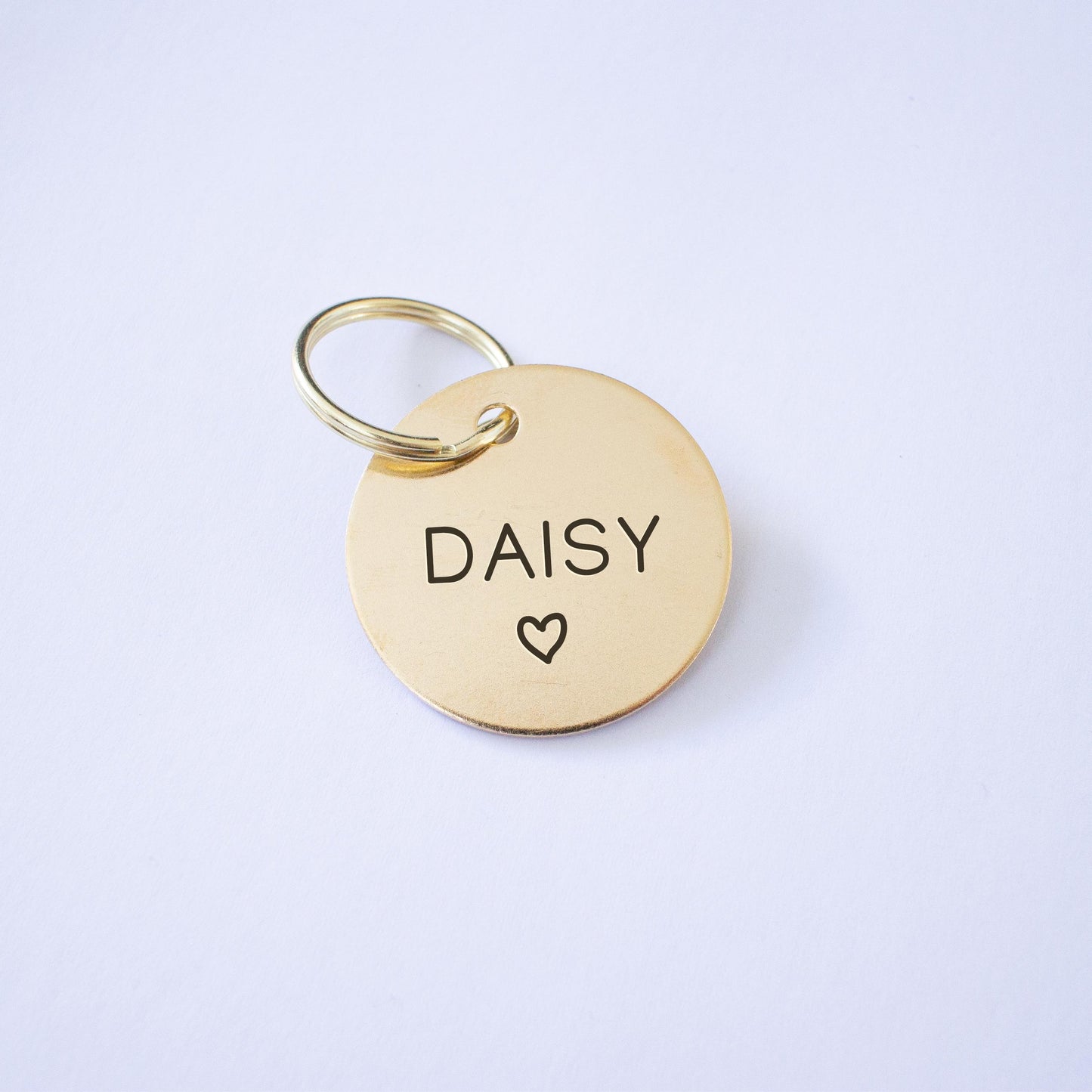 Personalized Brass Heart Dog Tag