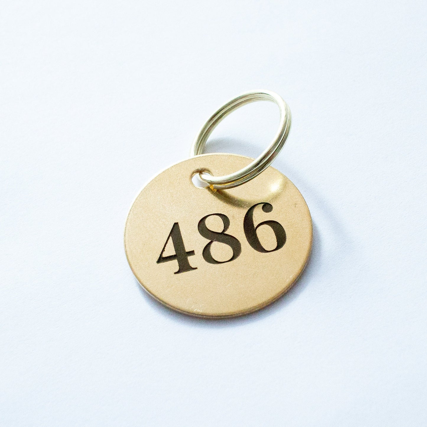 Personalized Vintage Number Keychain - Gold