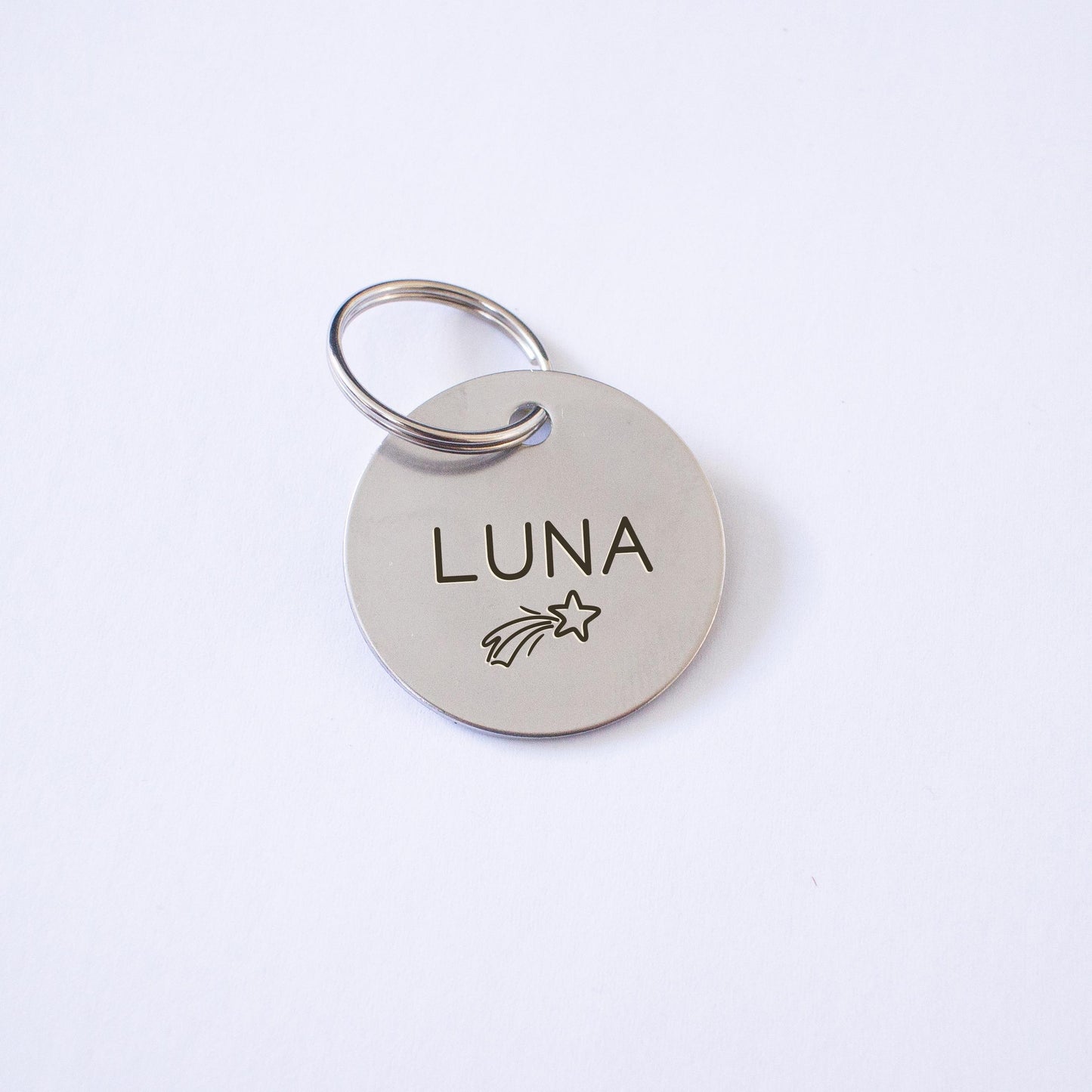 Personalized Silver Shooting Star Dog Tag