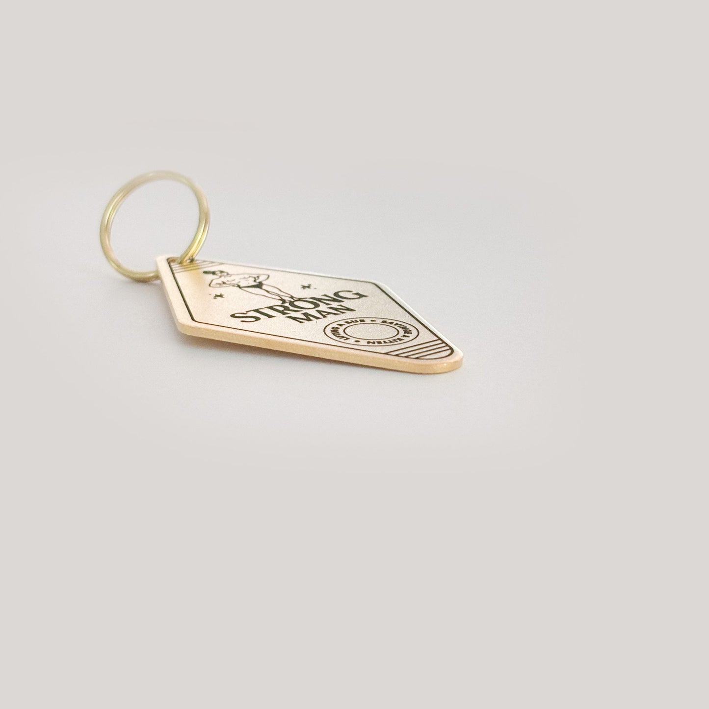 Personalized Strong Man Vintage Hotel Keychain