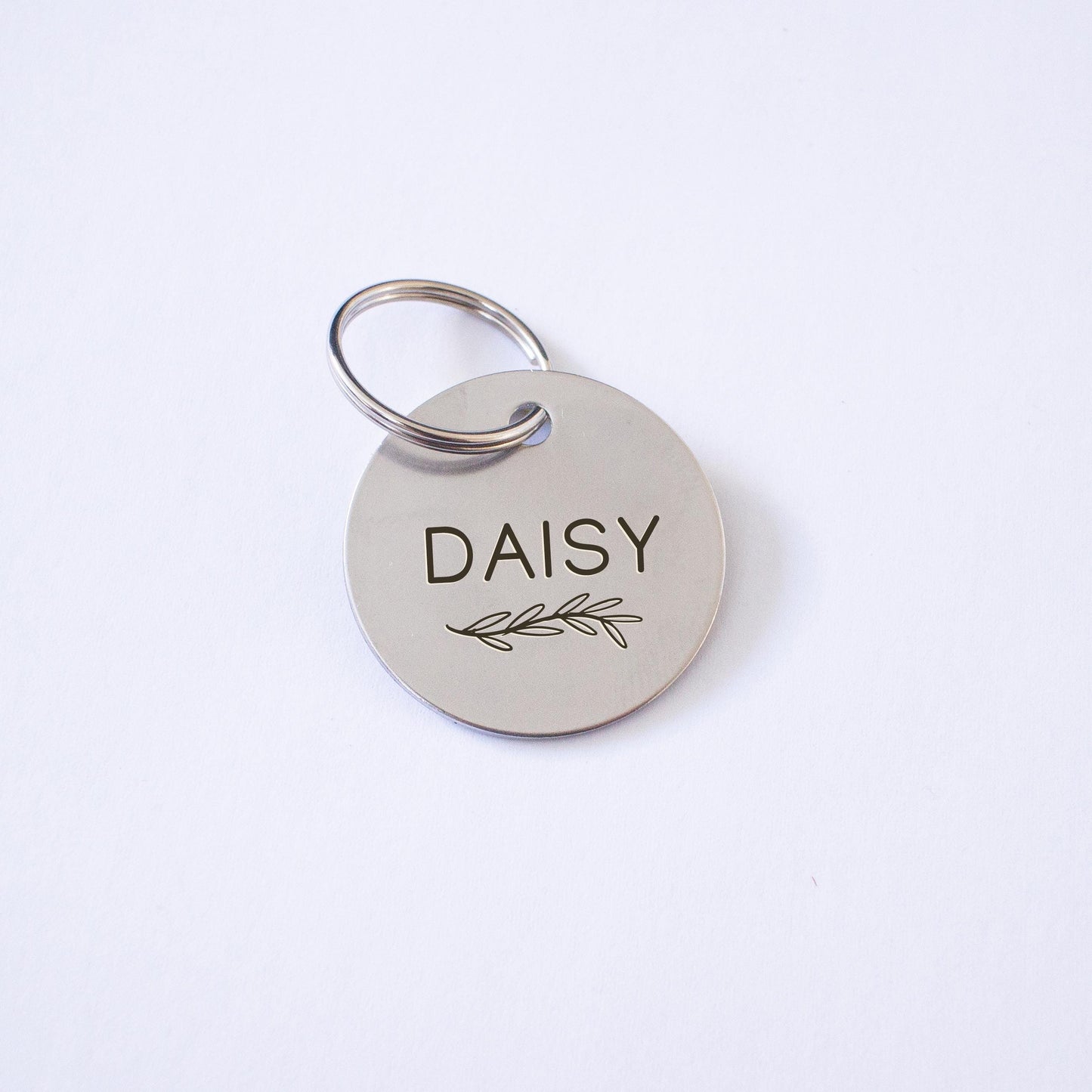 Personalized Silver Leaf Dog Tag