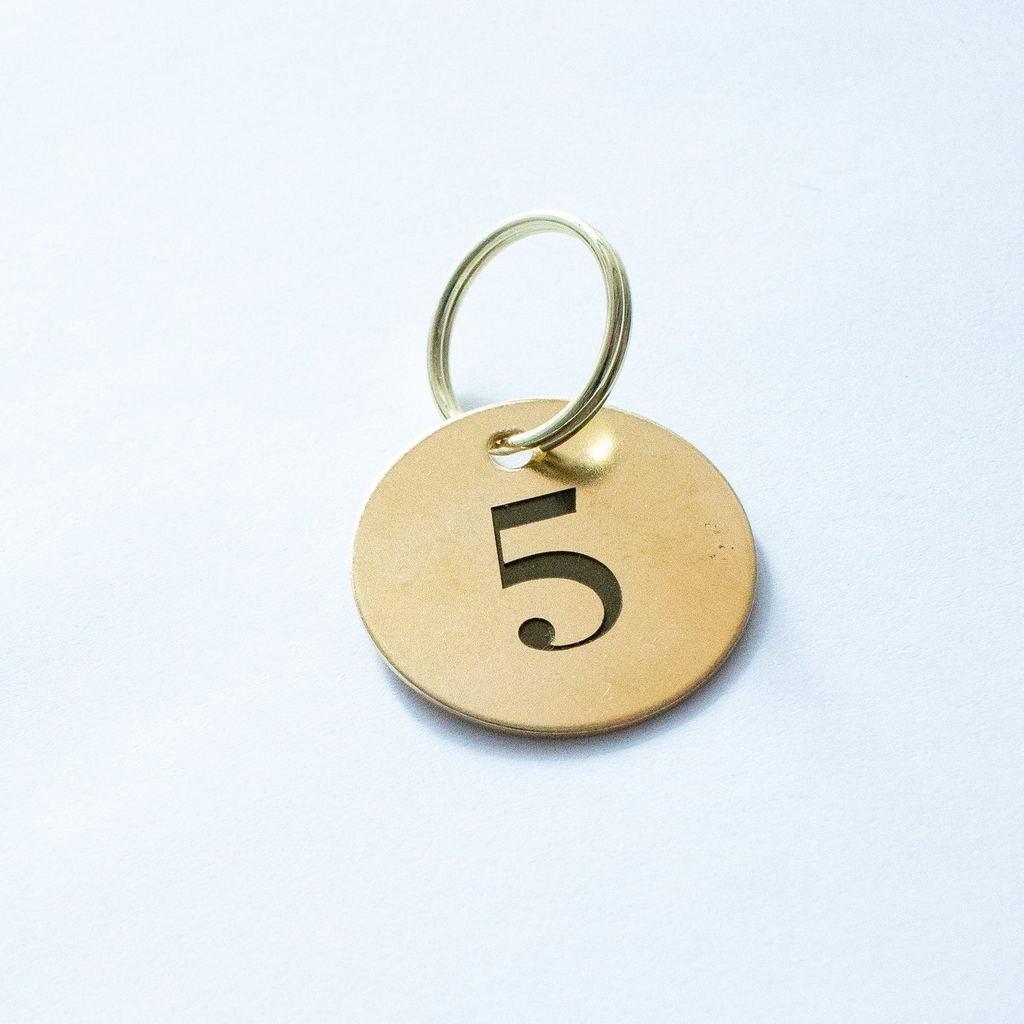 Personalized Vintage Number Keychain - Gold