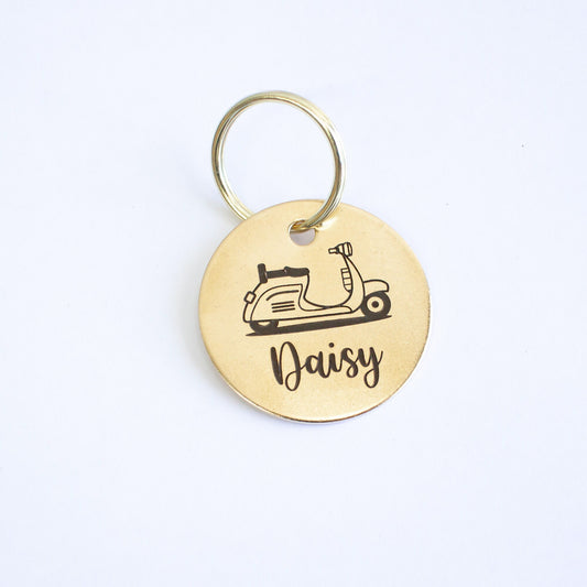 Personalized Vespa Vintage Key Ring - Gold