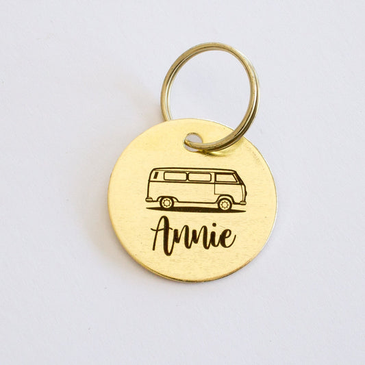 Personalised Kombi Bay Window Camper Key Ring