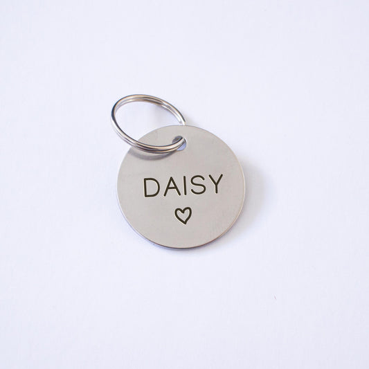 Personalized Silver Heart Dog Tag