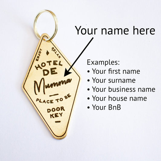 Personalised Vintage Hotel Keychain