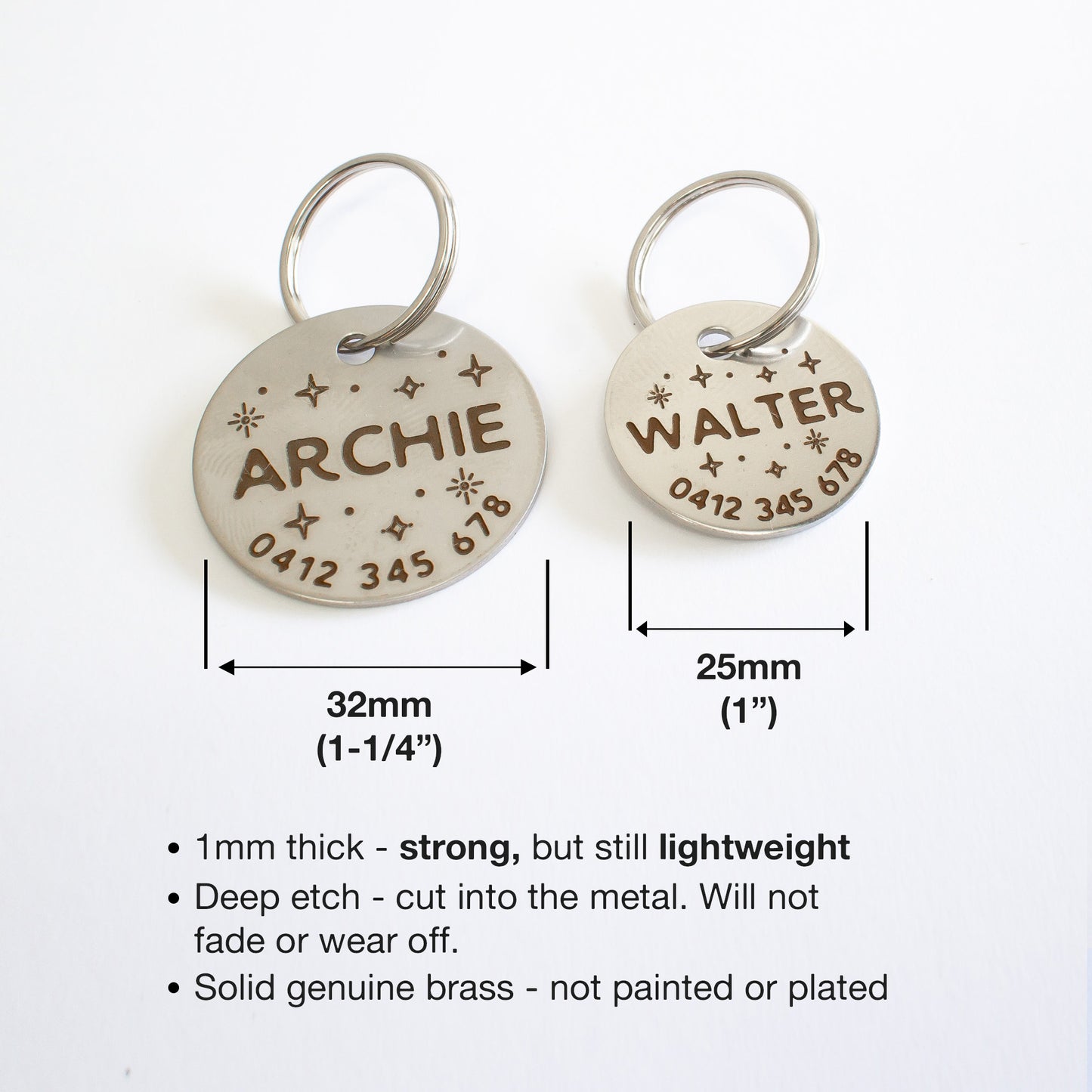Personalised Silver Sparkles Design Animal ID Tag