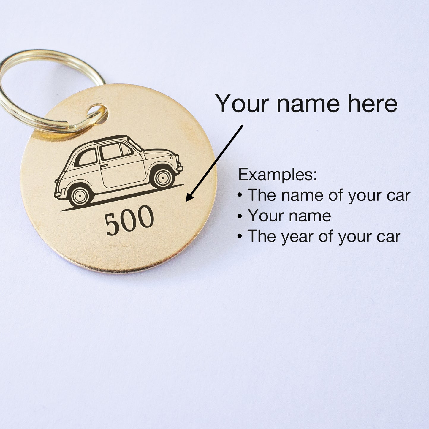 Personalised Fiat 500 Key Ring