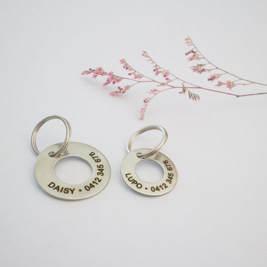 Personalised Silver Classic Ring Design Animal ID Tag