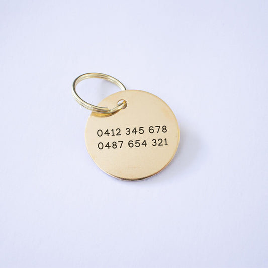 Personalized Brass Leaf Dog Tag