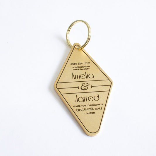 Personalized Gatsby 1920s Wedding Keychain