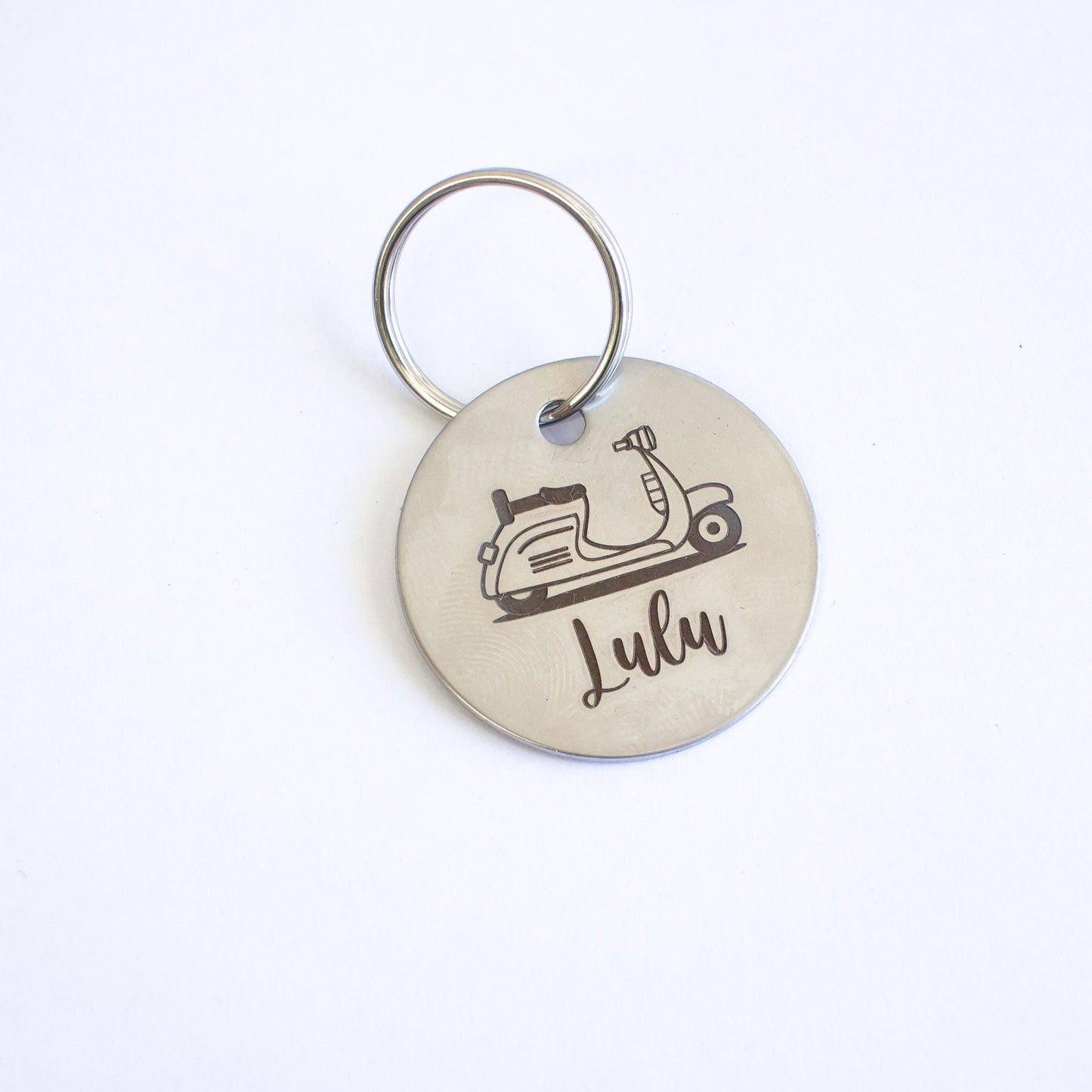 Personalized Vespa Vintage Key Ring - Silver