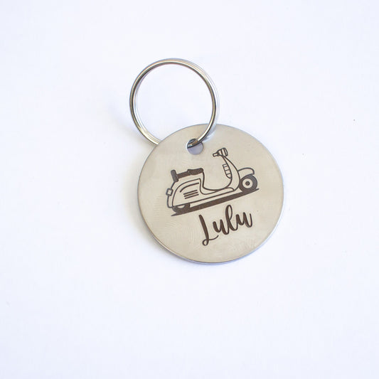 Personalized Vespa Vintage Key Ring - Silver